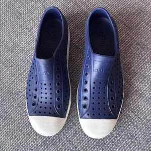 Native Jefferson Unisex Slip-On Shoes Regatta Blue/Shell White | Sz M-8, W-10